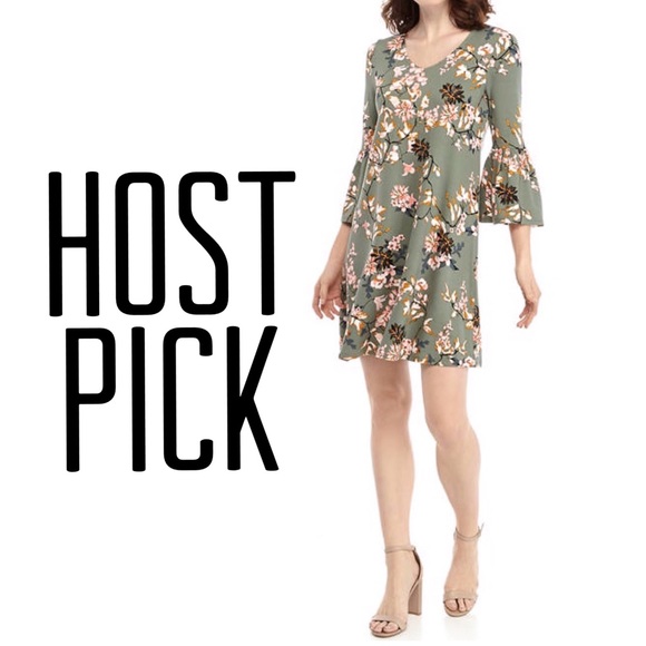 new directions Dresses & Skirts - Sage Blossom Flounce Dress